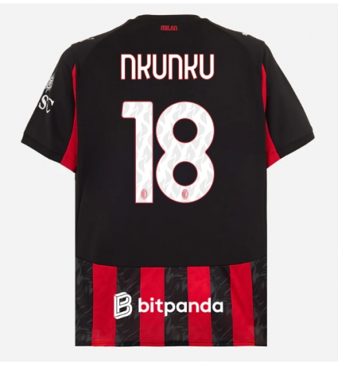 AC Milan Christopher Nkunku #18 Hemmatröja 2025-26 Kortärmad AC Milan Christopher Nkunku #18 Hemmatröja 2025-26 Kortärmad