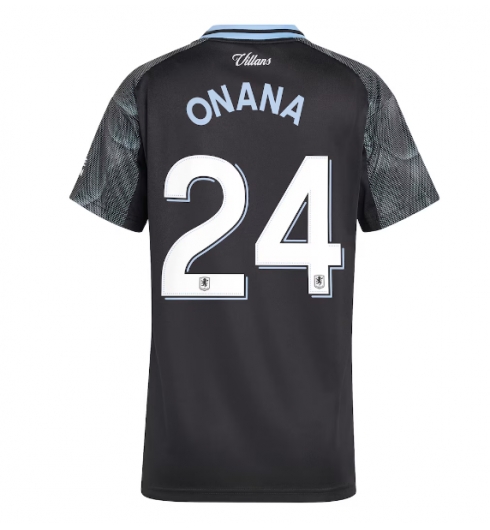 Aston Villa Amadou Onana #24 Bortatröja 2025-26 Dam Kortärmad Aston Villa Amadou Onana #24 Bortatröja 2025-26 Dam Kortärmad