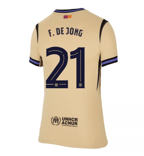 Barcelona Frenkie de Jong #21 Bortatröja 2025-26 Dam Kortärmad Barcelona Frenkie de Jong #21 Bortatröja 2025-26 Dam Kortärmad