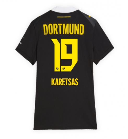 Borussia Dortmund Konstantinos Karetsas #19 Bortatröja 2026-27 Dam Kortärmad Borussia Dortmund Konstantinos Karetsas #19 Bortatröja 2026-27 Dam Kortärmad