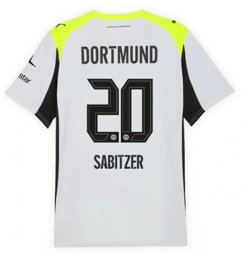 Borussia Dortmund Marcel Sabitzer #20 Bortatröja 2025-26 Kortärmad Borussia Dortmund Marcel Sabitzer #20 Bortatröja 2025-26 Kortärmad