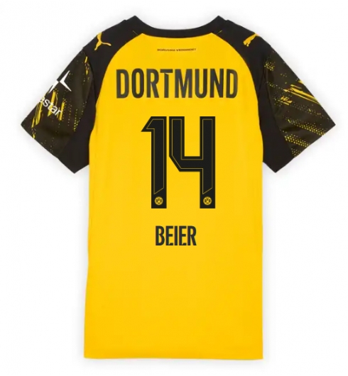 Borussia Dortmund Maximilian Beier #14 Hemmatröja 2025-26 Dam Kortärmad Borussia Dortmund Maximilian Beier #14 Hemmatröja 2025-26 Dam Kortärmad