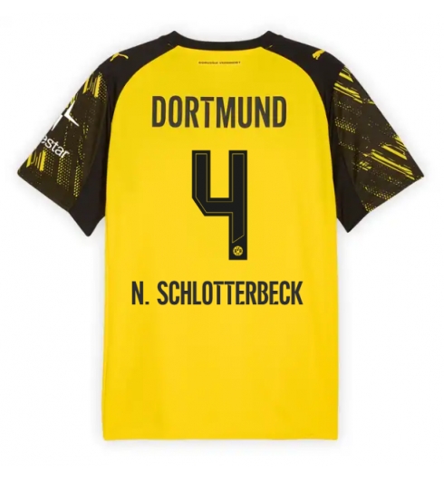 Borussia Dortmund Nico Schlotterbeck #4 Hemmatröja 2025-26 Kortärmad Borussia Dortmund Nico Schlotterbeck #4 Hemmatröja 2025-26 Kortärmad