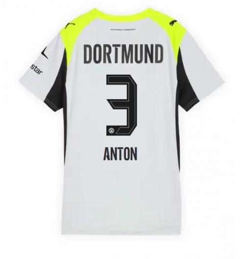 Borussia Dortmund Waldemar Anton #3 Bortatröja 2025-26 Dam Kortärmad Borussia Dortmund Waldemar Anton #3 Bortatröja 2025-26 Dam Kortärmad