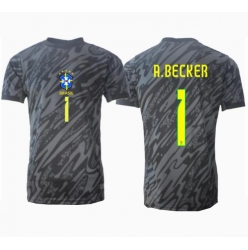 Brasilien Alisson Becker #1 Målvakt Bortatröja Copa America 2024 Kortärmad