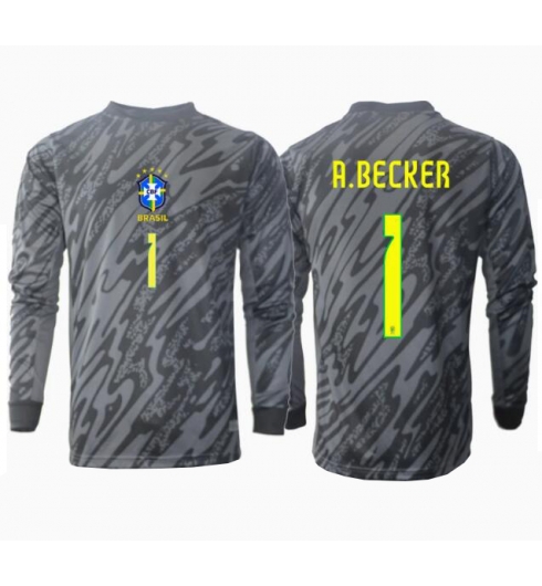 Brasilien Alisson Becker #1 Målvakt Bortatröja Copa America 2024 Långärmad Brasilien Alisson Becker #1 Målvakt Bortatröja Copa America 2024 Långärmad