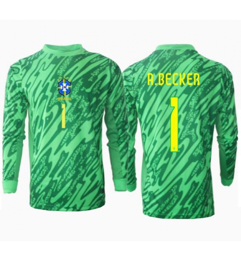 Brasilien Alisson Becker #1 Målvakt Hemmatröja Copa America 2024 Långärmad Brasilien Alisson Becker #1 Målvakt Hemmatröja Copa America 2024 Långärmad