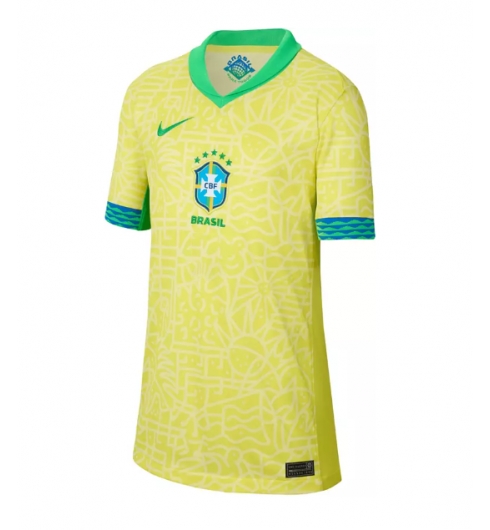 Brasilien Hemmatröja Copa America 2024 Dam Kortärmad Brasilien Hemmatröja Copa America 2024 Dam Kortärmad