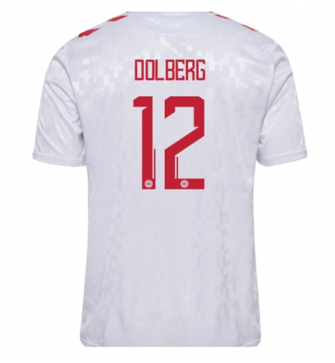 Danmark Kasper Dolberg #12 Bortatröja EM 2024 Kortärmad Danmark Kasper Dolberg #12 Bortatröja EM 2024 Kortärmad