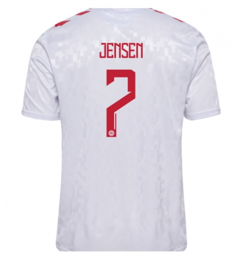 Danmark Mathias Jensen #7 Bortatröja EM 2024 Kortärmad Danmark Mathias Jensen #7 Bortatröja EM 2024 Kortärmad