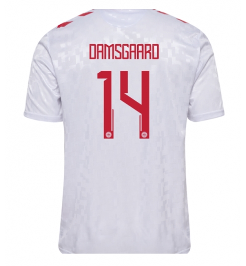 Danmark Mikkel Damsgaard #14 Bortatröja EM 2024 Kortärmad Danmark Mikkel Damsgaard #14 Bortatröja EM 2024 Kortärmad