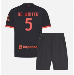 Fotbollsset Barn AC Milan Koni De Winter #5 Tredje Tröja 2026-27 Mini-Kit Kortärmad (+ korta byxor)