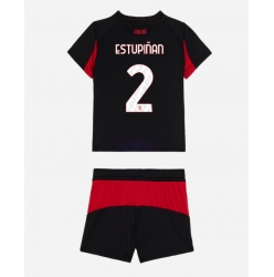 Fotbollsset Barn AC Milan Pervis Estupinan #2 Hemmatröja 2025-26 Mini-Kit Kortärmad (+ korta byxor)