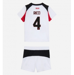 Fotbollsset Barn AC Milan Samuele Ricci #4 Bortatröja 2025-26 Mini-Kit Kortärmad (+ korta byxor)