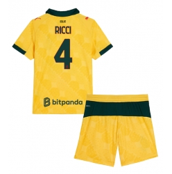 Fotbollsset Barn AC Milan Samuele Ricci #4 Tredje Tröja 2025-26 Mini-Kit Kortärmad (+ korta byxor)