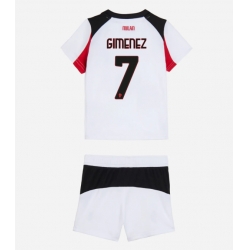 Fotbollsset Barn AC Milan Santiago Gimenez #7 Bortatröja 2025-26 Mini-Kit Kortärmad (+ korta byxor)