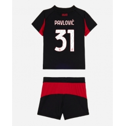 Fotbollsset Barn AC Milan Strahinja Pavlovic #31 Hemmatröja 2025-26 Mini-Kit Kortärmad (+ korta byxor)