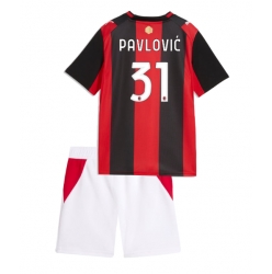 Fotbollsset Barn AC Milan Strahinja Pavlovic #31 Hemmatröja 2026-27 Mini-Kit Kortärmad (+ korta byxor)