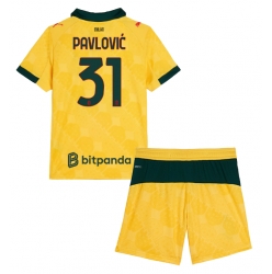 Fotbollsset Barn AC Milan Strahinja Pavlovic #31 Tredje Tröja 2025-26 Mini-Kit Kortärmad (+ korta byxor)