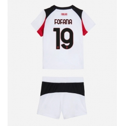 Fotbollsset Barn AC Milan Youssouf Fofana #19 Bortatröja 2025-26 Mini-Kit Kortärmad (+ korta byxor)