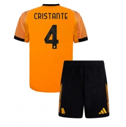 Fotbollsset Barn AS Roma Bryan Cristante #4 Bortatröja 2025-26 Mini-Kit Kortärmad (+ korta byxor)