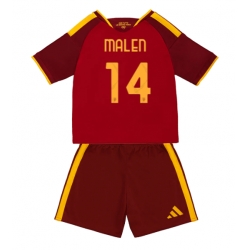 Fotbollsset Barn AS Roma Donyell Malen #14 Hemmatröja 2026-27 Mini-Kit Kortärmad (+ korta byxor)