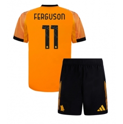 Fotbollsset Barn AS Roma Evan Ferguson #11 Bortatröja 2025-26 Mini-Kit Kortärmad (+ korta byxor)