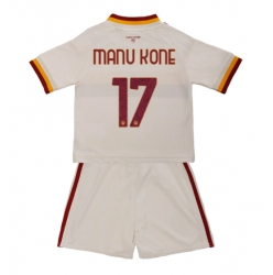 Fotbollsset Barn AS Roma Manu Kone #17 Bortatröja 2026-27 Mini-Kit Kortärmad (+ korta byxor)