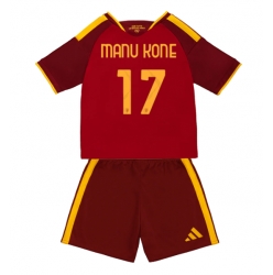 Fotbollsset Barn AS Roma Manu Kone #17 Hemmatröja 2026-27 Mini-Kit Kortärmad (+ korta byxor)