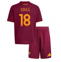 Fotbollsset Barn AS Roma Matias Soule #18 Hemmatröja 2025-26 Mini-Kit Kortärmad (+ korta byxor)