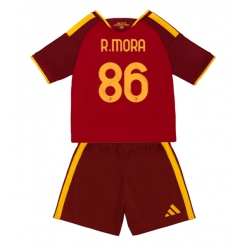 Fotbollsset Barn AS Roma Rodrigo Mora #86 Hemmatröja 2026-27 Mini-Kit Kortärmad (+ korta byxor)
