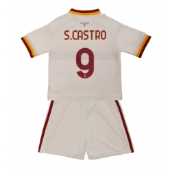 Fotbollsset Barn AS Roma Santiago Castro #9 Bortatröja 2026-27 Mini-Kit Kortärmad (+ korta byxor)