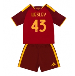 Fotbollsset Barn AS Roma Wesley Franca #43 Hemmatröja 2026-27 Mini-Kit Kortärmad (+ korta byxor)