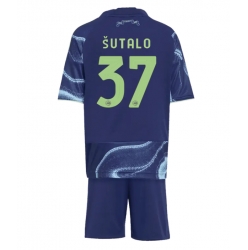 Fotbollsset Barn Ajax Josip Sutalo #37 Bortatröja 2025-26 Mini-Kit Kortärmad (+ korta byxor)