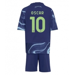 Fotbollsset Barn Ajax Oscar Gloukh #10 Bortatröja 2025-26 Mini-Kit Kortärmad (+ korta byxor)