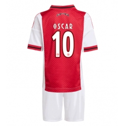 Fotbollsset Barn Ajax Oscar Gloukh #10 Hemmatröja 2025-26 Mini-Kit Kortärmad (+ korta byxor)