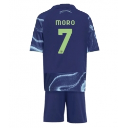 Fotbollsset Barn Ajax Raul Moro #7 Bortatröja 2025-26 Mini-Kit Kortärmad (+ korta byxor)