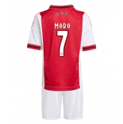 Fotbollsset Barn Ajax Raul Moro #7 Hemmatröja 2025-26 Mini-Kit Kortärmad (+ korta byxor)