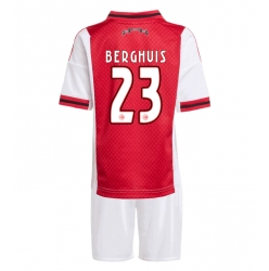 Fotbollsset Barn Ajax Steven Berghuis #23 Hemmatröja 2025-26 Mini-Kit Kortärmad (+ korta byxor)
