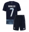 Fotbollsset Barn Al-Nassr Cristiano Ronaldo #7 Bortatröja 2025-26 Mini-Kit Kortärmad (+ korta byxor)