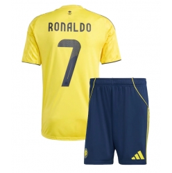 Fotbollsset Barn Al-Nassr Cristiano Ronaldo #7 Hemmatröja 2025-26 Mini-Kit Kortärmad (+ korta byxor)