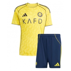Fotbollsset Barn Al-Nassr Hemmatröja 2025-26 Mini-Kit Kortärmad (+ korta byxor)