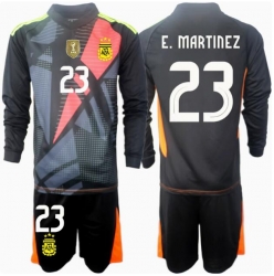 Fotbollsset Barn Argentina Emiliano Martinez #23 Målvakt Hemmatröja Copa America 2024 Mini-Kit Långärmad (+ korta byxor)