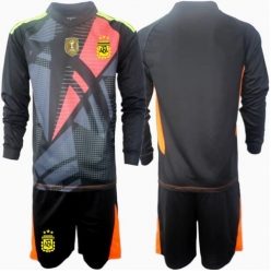 Fotbollsset Barn Argentina Målvakt Hemmatröja Copa America 2024 Mini-Kit Långärmad (+ korta byxor)