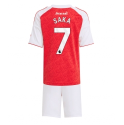 Fotbollsset Barn Arsenal Bukayo Saka #7 Hemmatröja 2025-26 Mini-Kit Kortärmad (+ korta byxor)
