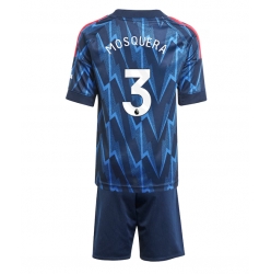 Fotbollsset Barn Arsenal Cristhian Mosquera #3 Bortatröja 2025-26 Mini-Kit Kortärmad (+ korta byxor)