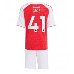 Fotbollsset Barn Arsenal Declan Rice #41 Hemmatröja 2025-26 Mini-Kit Kortärmad (+ korta byxor)