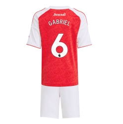 Fotbollsset Barn Arsenal Gabriel Magalhaes #6 Hemmatröja 2025-26 Mini-Kit Kortärmad (+ korta byxor)