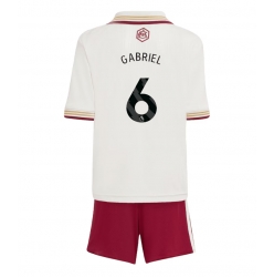 Fotbollsset Barn Arsenal Gabriel Magalhaes #6 Tredje Tröja 2025-26 Mini-Kit Kortärmad (+ korta byxor)