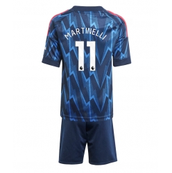 Fotbollsset Barn Arsenal Gabriel Martinelli #11 Bortatröja 2025-26 Mini-Kit Kortärmad (+ korta byxor)